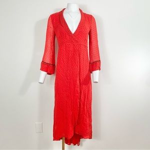 GANNI GEORGETTE PRINTED WRAP DRESS